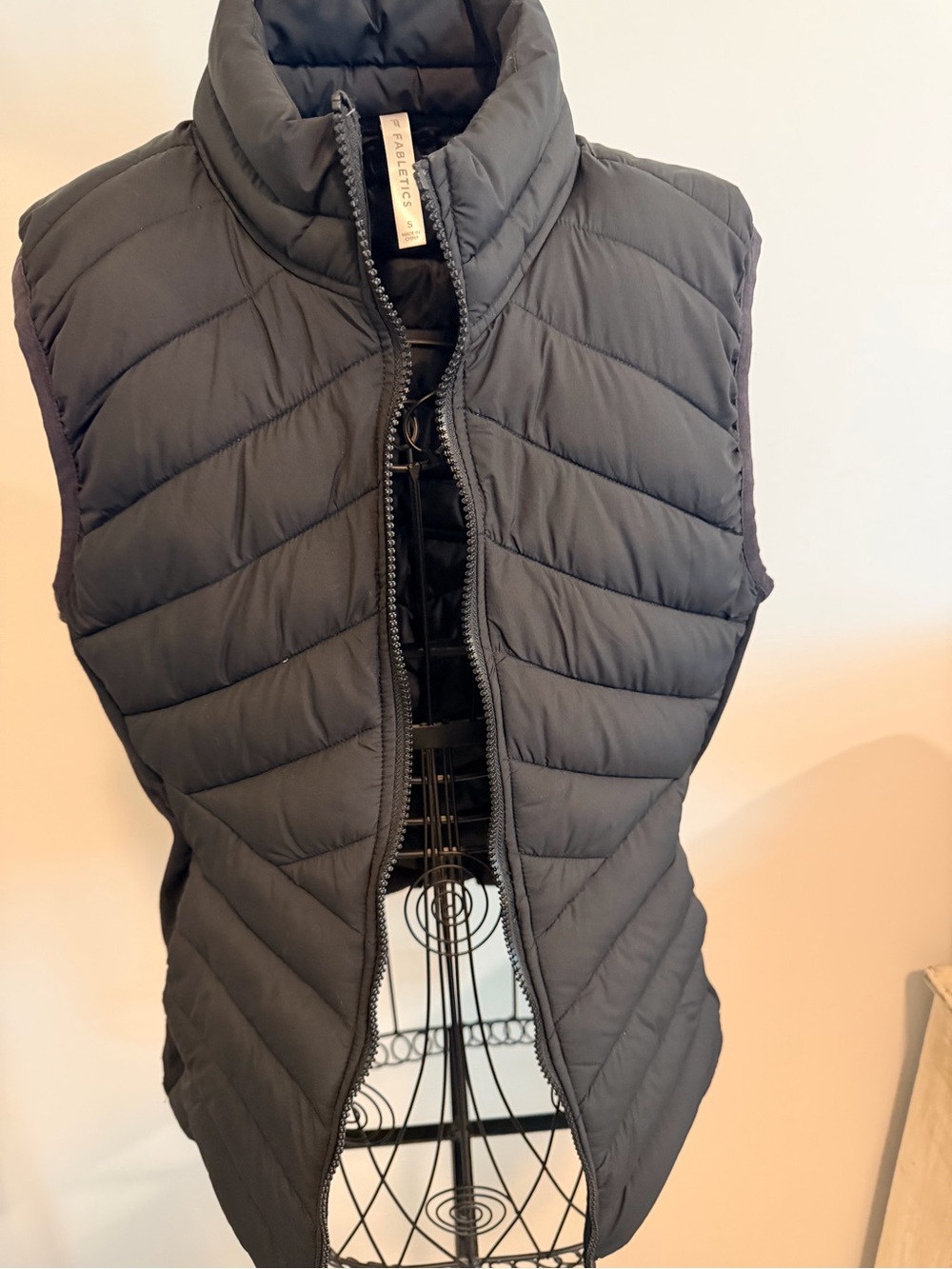 Fabletics Black Quilted High-Collar Puffer Vest